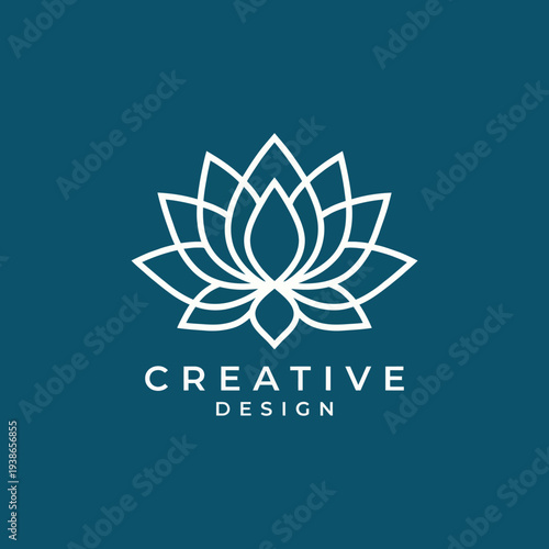 This logo features a minimalistic lotus flower design, symbolizing purity and tranquility, ideal for wellness brands or services aligning with mindfulness and holistic practices.