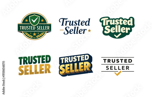 Trusted seller logos collection with diverse designs and styles