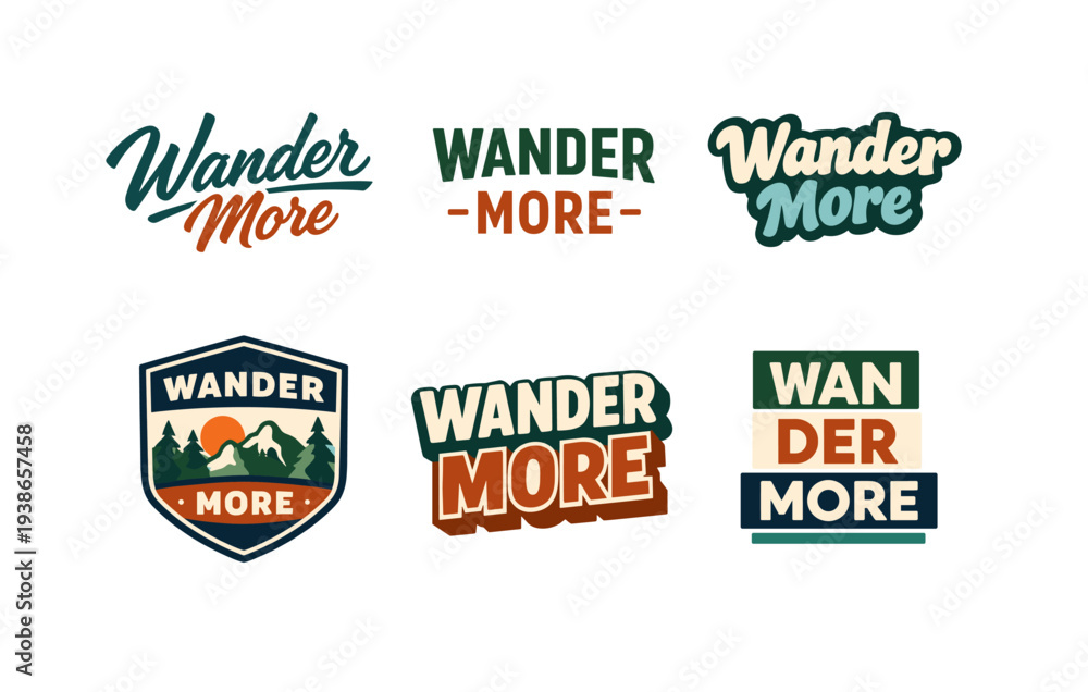 Obraz premium Wander more logo designs in various styles and colors