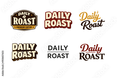 Daily roast coffee logo designs variety collection