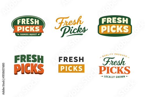 Fresh picks logo designs: variety of styles and typography