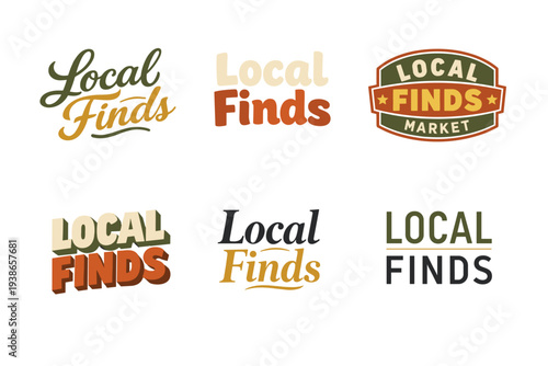 Local finds logo variations in vintage and modern typography