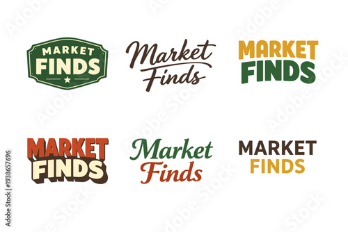 Market finds logo collection: vintage, modern, and bold styles