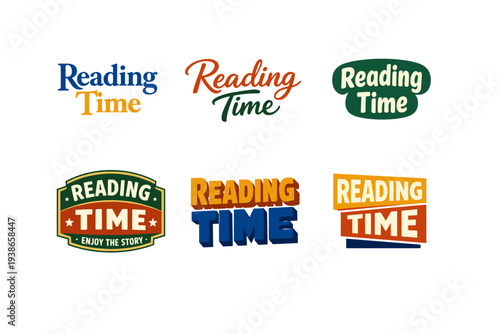 Reading time: diverse logos showcasing typography and design styles