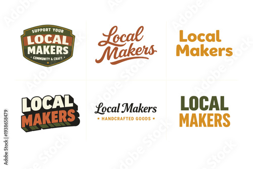 Local makers logos collection showcasing handcrafted goods and community support