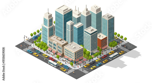 cityscape, urban, skyscrapers, traffic, modern town