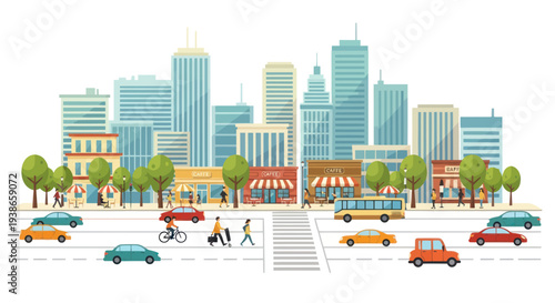 city street with cars and buildings