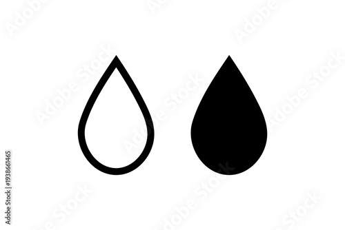 Water drop outline and solid icon