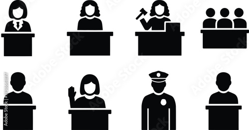 Professional job roles vector icon set flat design scalable illustration for business and career