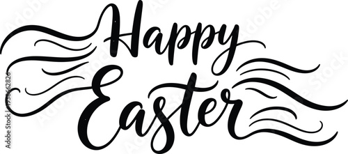 Easter greeting card with happy easter text