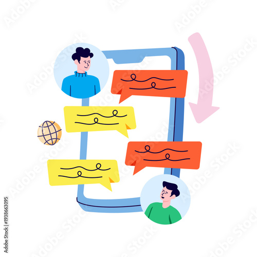 An illustration design of mobile chatting 