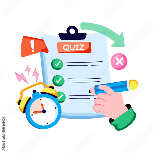 Modern design illustration of quiz isolated on white background 