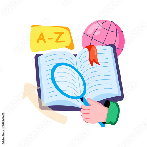 Modern design illustration of dictionary 