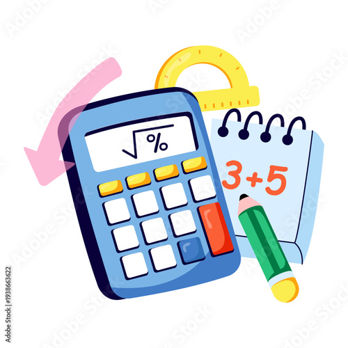 Trendy design illustration of calculation 