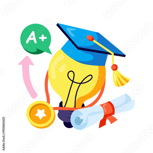 Modern design illustration of graduation idea
