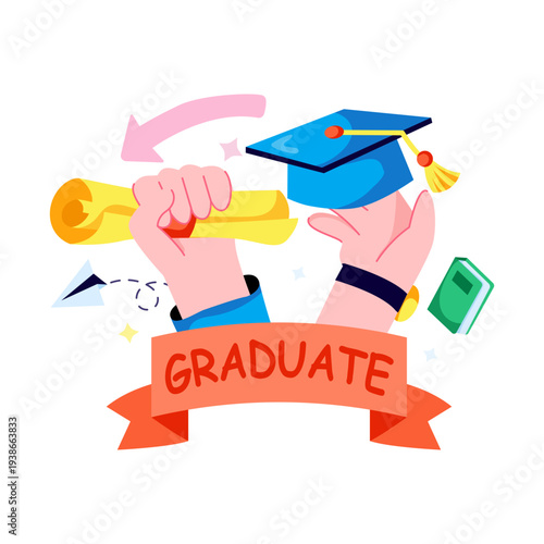 Premium download illustration of graduation student 