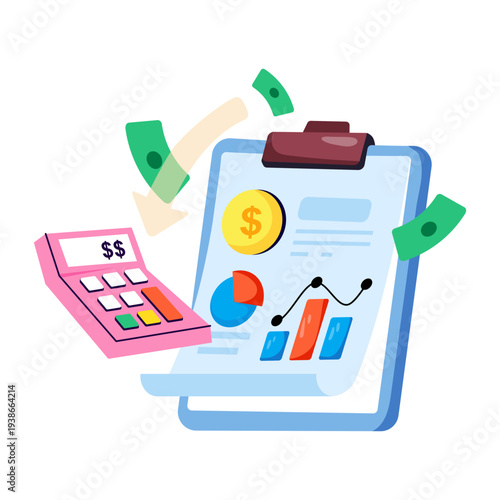 Creative design illustration of accounting report 