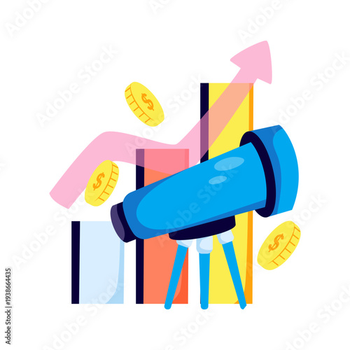 Modern design illustration of business foreseeing 