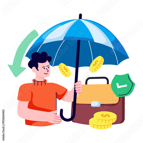 A colored design illustration of business insurance 