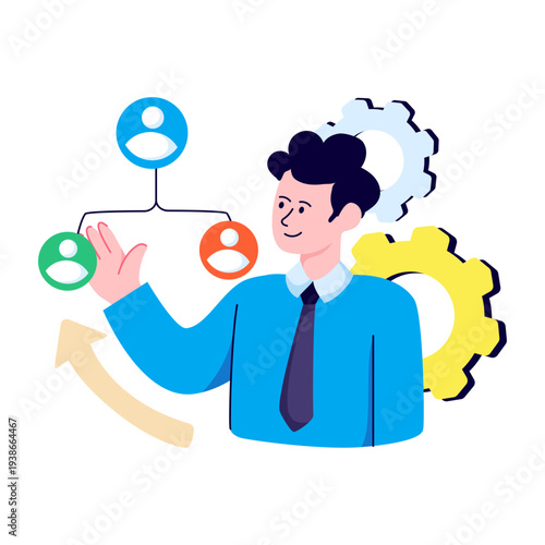 Trendy design illustration of business manager 