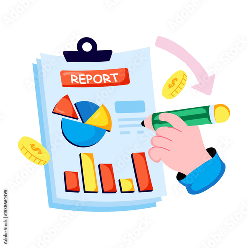 An eye catching design illustration of business report 