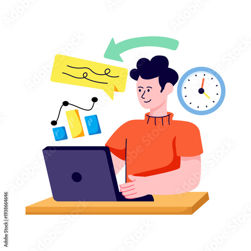 A beautiful design illustration of remote work