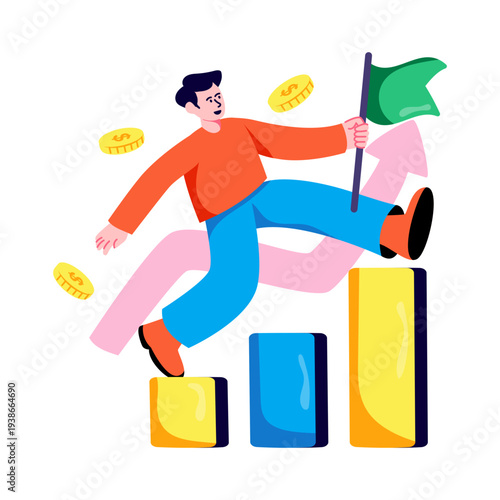 Creative design illustration of career growth 