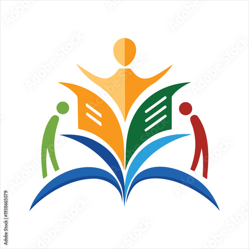 Modern Human Education Logo Icon Design Vector