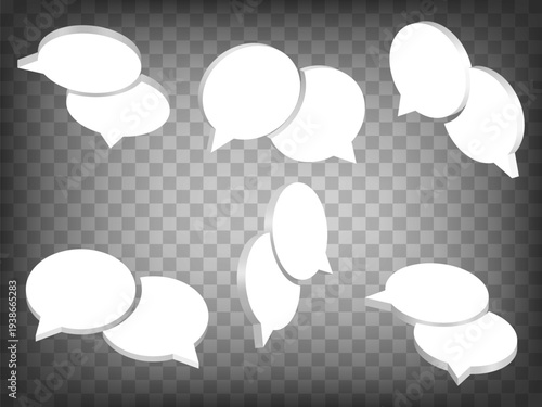 Set of perspective projections 3d Question and Answer icon on transparent background.  High detailed Question and Answer sign.  Abstract concept of graphic elements for your design. EPS 10