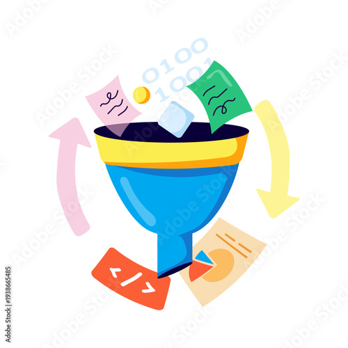 Perfect design illustration of data assembler 