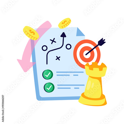 An eye catching design illustration of strategic target 