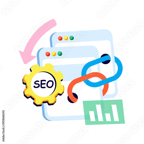 An illustration design of linked website 