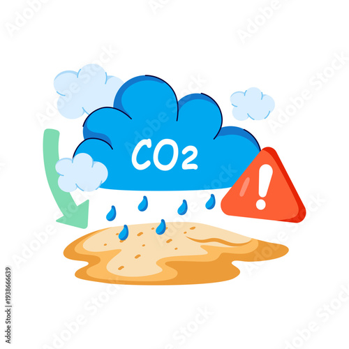 Unique design illustration of acid rain