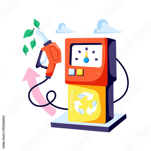 Premium download illustration of bio fuel pump