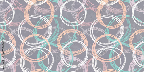 Abstract geometric patterns with intertwined circular and wave designs Vector