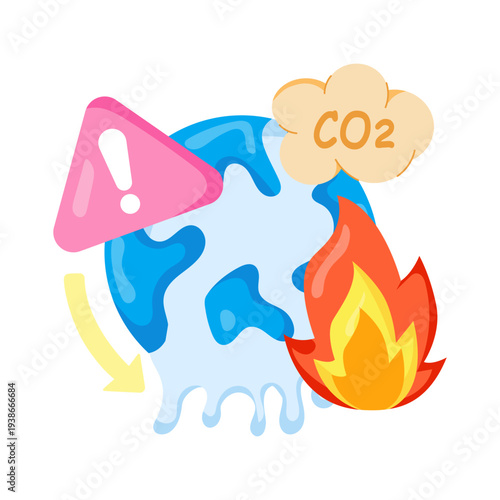 An illustration design of global warming 