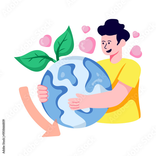 Creative design illustration of planet love