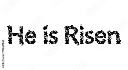 He is Risen Christian Easter Typography.