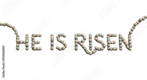 He Is Risen Easter Floral Lettering.