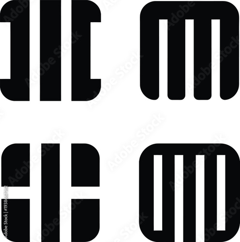 Minimalist Vertical Bar Symbols for Architectural Design, Urban Branding, and Modern Structural Graphics