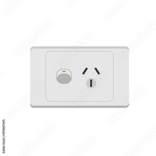 power sockets flat design illustration isolated on white background. electric socket for modern homes and commercial buildings. Electrical Outlet Symbols and Icons