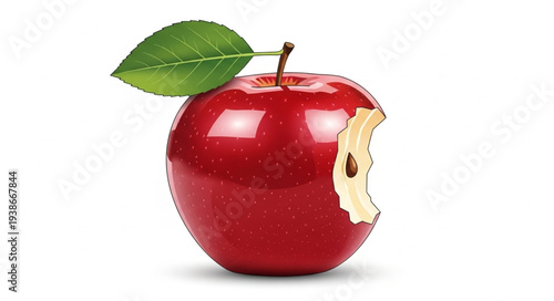 Red Apple with Bite Taken Out.