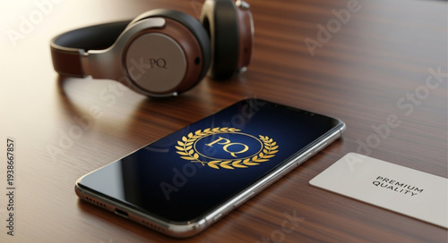 Smartphone with Fitness App on Screen.