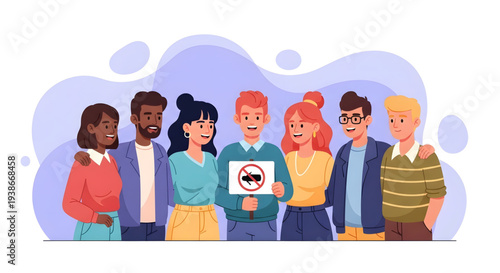 Diverse group of people standing together.