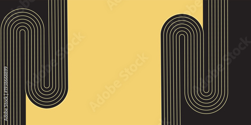 Luxury gold background pattern seamless geometric wave line circle abstract design vector. Christmas background.