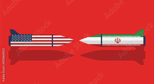 Escalating tensions USA and Iran in a standoff, reflecting a potential war