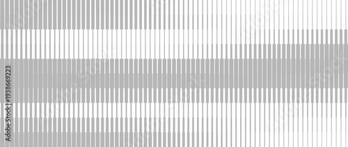 Geometric Stripe Halftone Background with Vertical Lines and Subtle Density Transition. Monochrome Vector Texture.