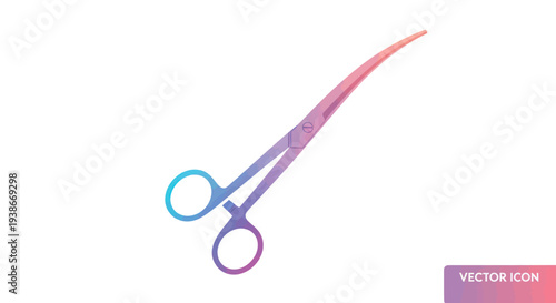 Colorful Surgical Forceps: Curved Metallic Instrument for Medical Procedures.