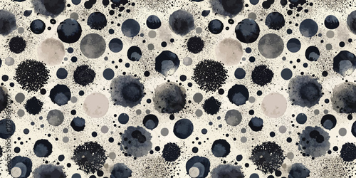 Abstract pattern of interconnected circular shapes and speckles on textured surface Vector