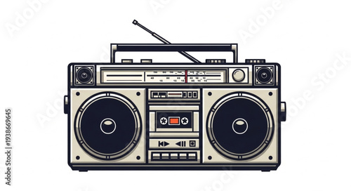 Vintage Boombox with Cassette Player.